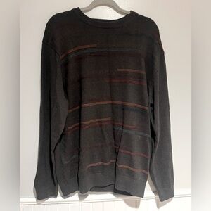 Roundtree & Yorke Dark Brown Crewneck Long Sleeve Cashmere Blend Mens L Sweater